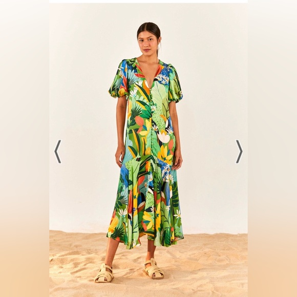 Brand new Farm Rio Vintage Toucan MIDI Dress size L - Picture 6 of 6